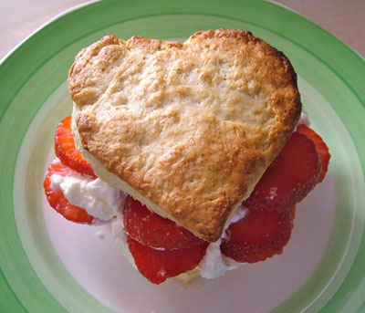 Strawberry heart scone